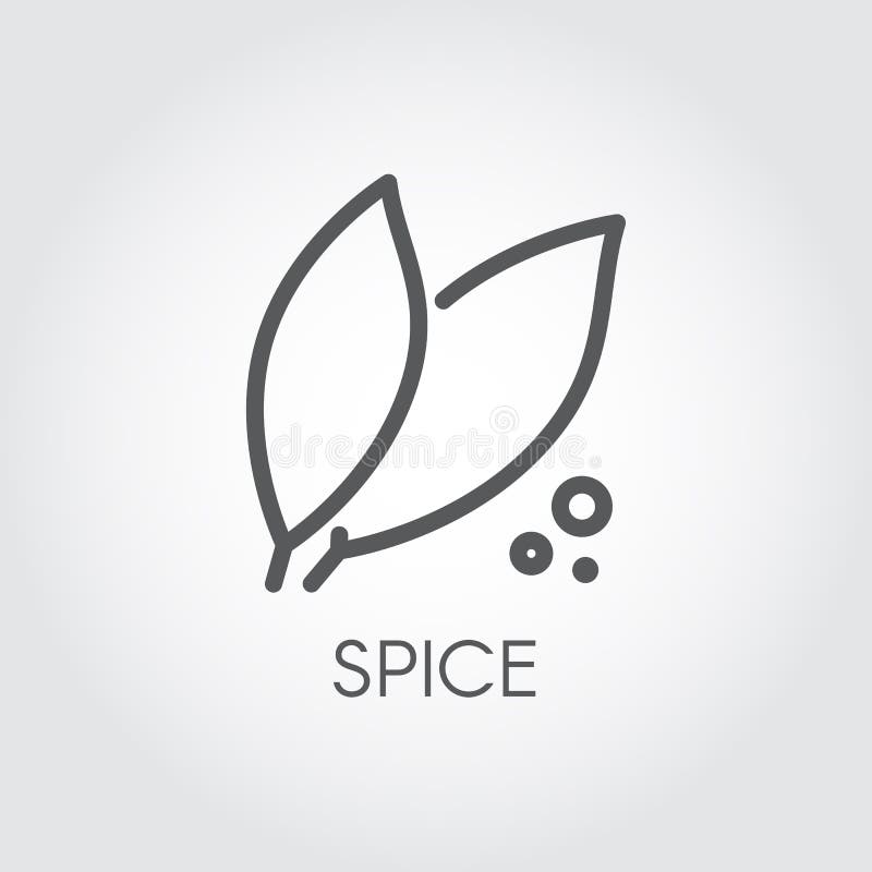 Contour icon of abstract leaves. Line symbol for culinary spice, ecological plants, products concept. Vector illustration