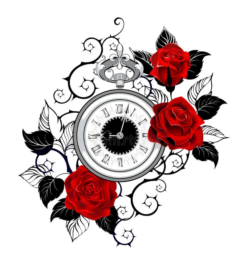 Share 185+ rose clock tattoo best