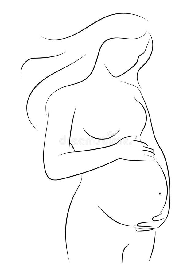 Contour of pregnant woman. 