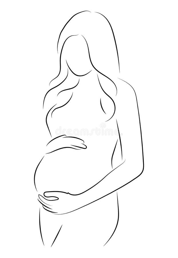 Contour of pregnant woman. 
