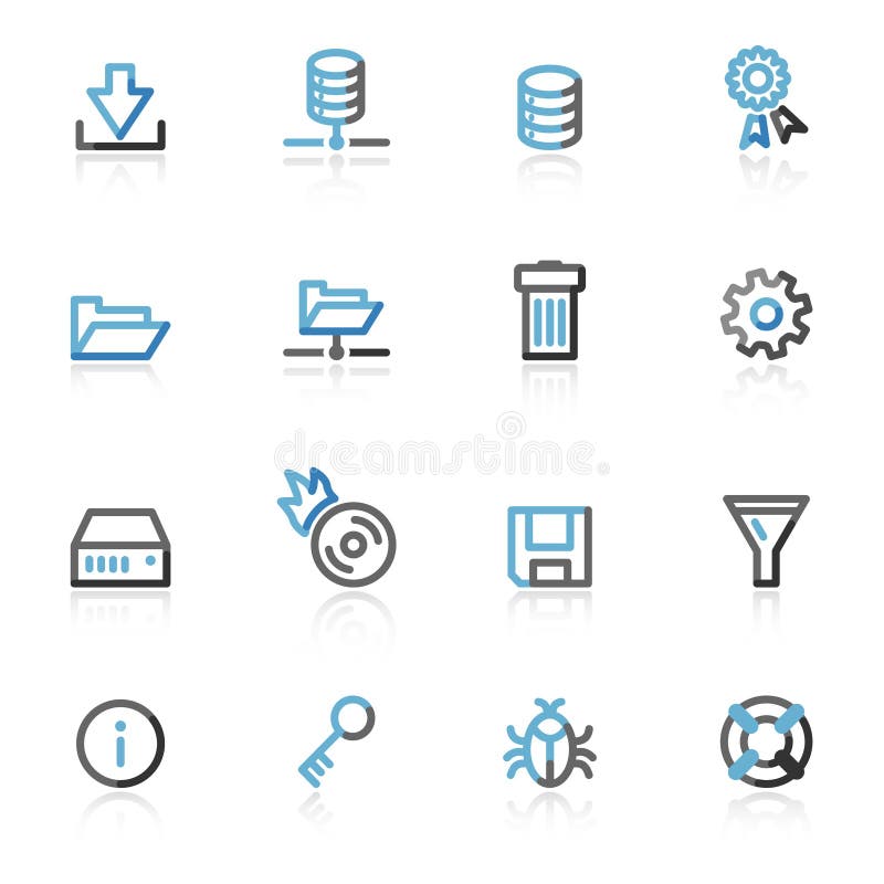 Contour server web icons stock illustration