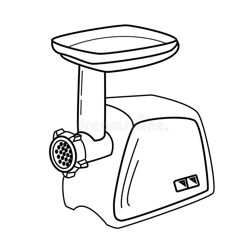 Contouring Meat Grinder Vector Illustration Stock Vector Illustration