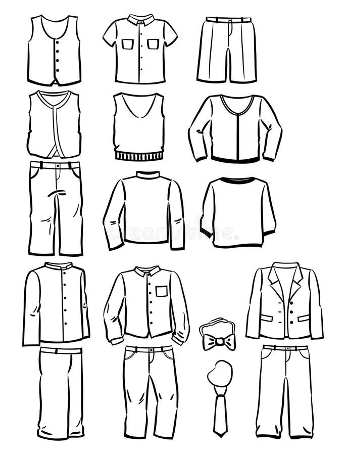 Contours School Clothes for Boys Stock Vector - Illustration of dressed ...