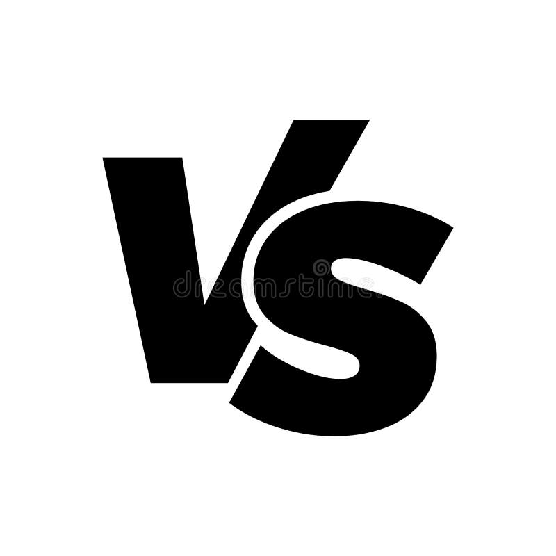 VS versus letters vector icon isolated on white background. VS versus symbol for confrontation or opposition design concept. VS versus letters vector icon isolated on white background. VS versus symbol for confrontation or opposition design concept