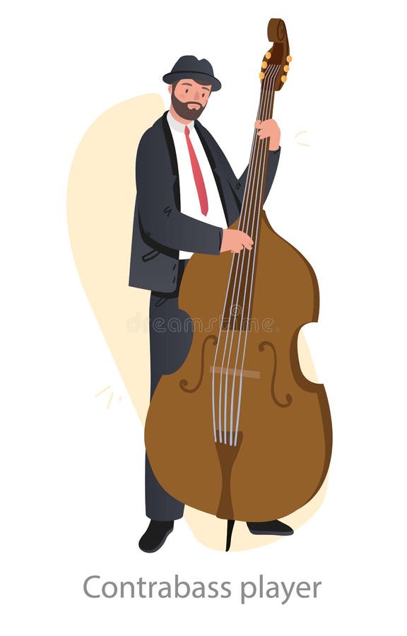 Contrabass player concept stock illustration