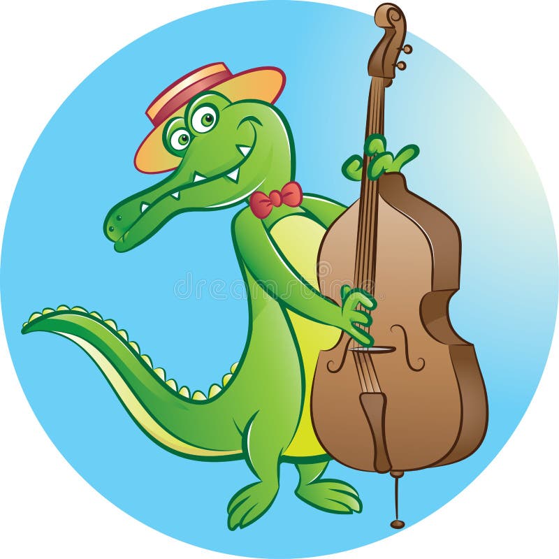 Contrabass player vector illustration