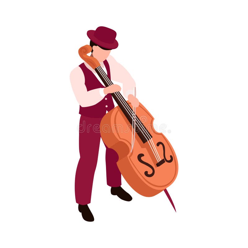 Contrabassist Talent Show Composition royalty free illustration