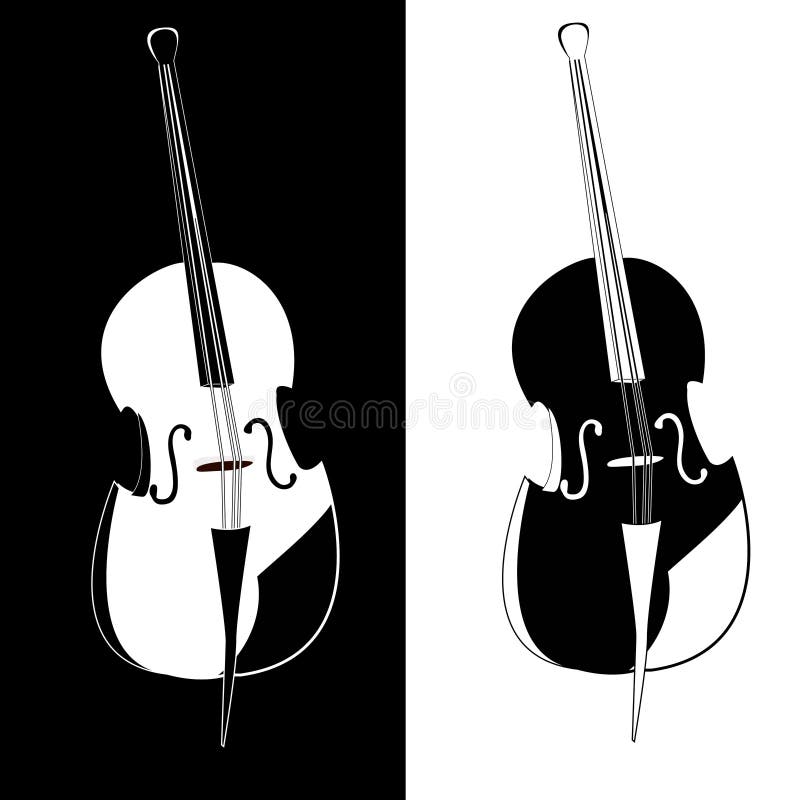 Contrabuss w czarny i biały ilustracji Contrabuss w czarny i biały ilustracji