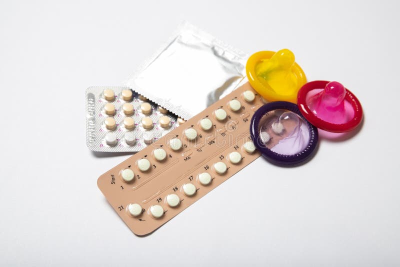 Contraceptives On A White Background Safe Sex Stock Image Image Of 