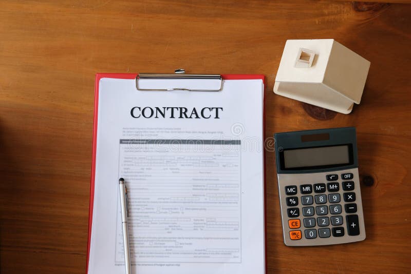 Lease Document Agreement With Calculator Stock Photo Image of legal