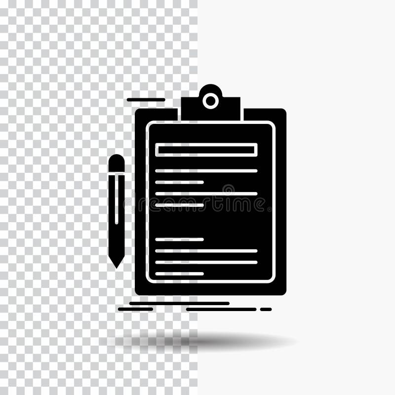 Contract, check, Business, done, clip board Glyph Icon on Transparent Background. Black Icon vector illustration Contract, check, Business, done, clip board Glyph Icon on Transparent Background. Black Icon vector illustration
