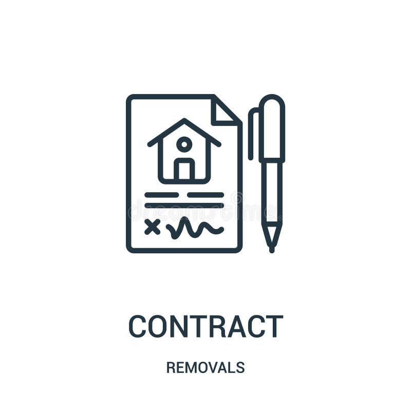 Contract icon vector from removals collection. Thin line contract outline icon vector illustration. Linear symbol for use on web and mobile apps, logo, print media. Removals symbol vectors