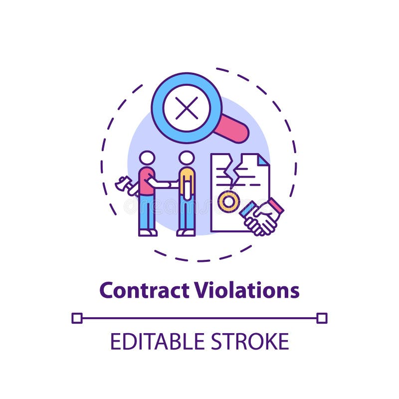 Contract violations concept icon vector illustration
