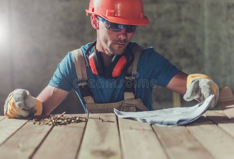 Contractor with Documentation stock images