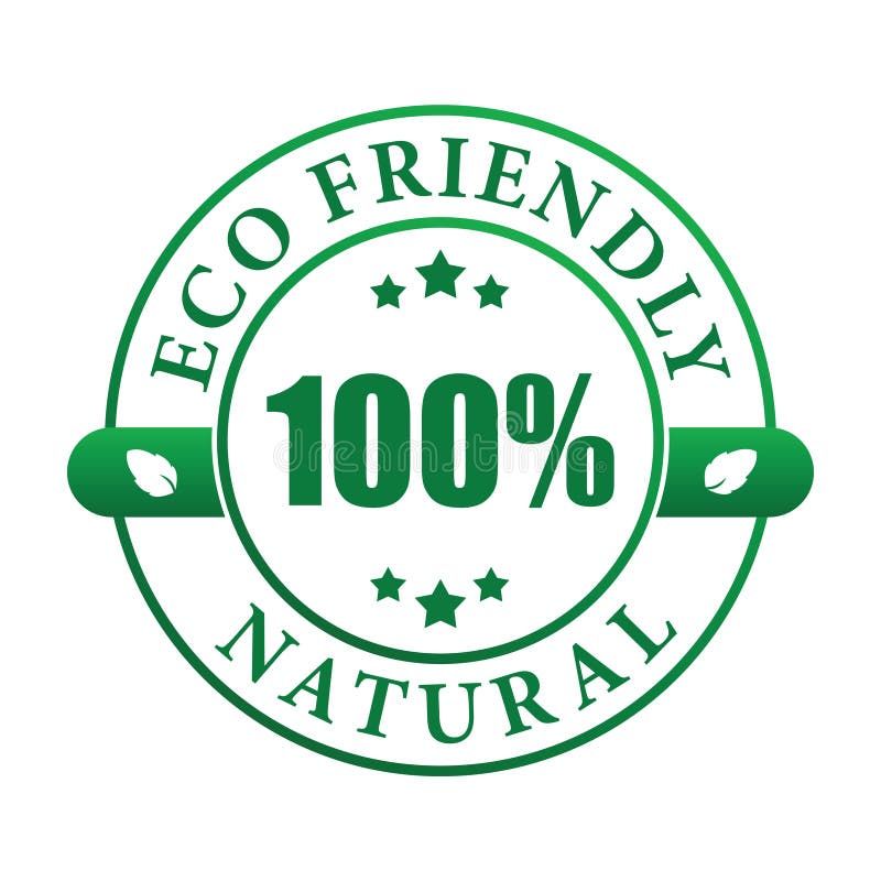 100% eco friendly natural sticker &#x28; vector image&#x29;. 100% eco friendly natural sticker &#x28; vector image&#x29;