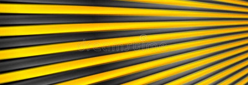 Contrast Black and Yellow Glossy Stripes Abstract Background Stock