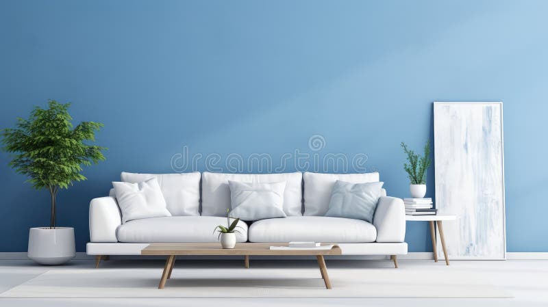 Contrast light blue wall vector illustration