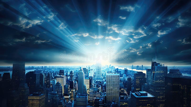 Contrast light flare blue vector illustration