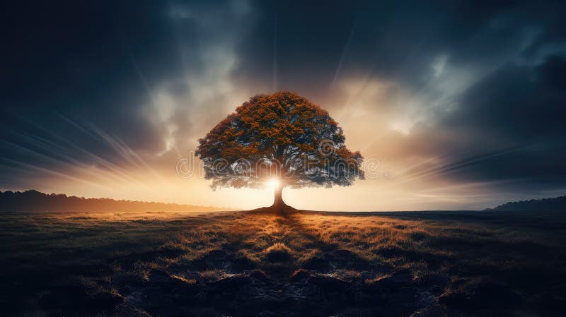 Contrast light shining down stock illustration