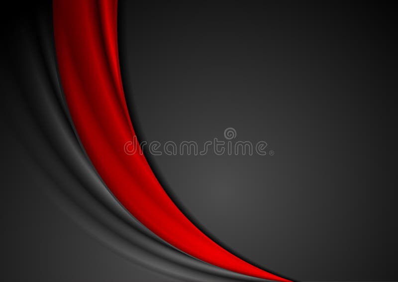 Contrast red black abstract wavy background royalty free illustration