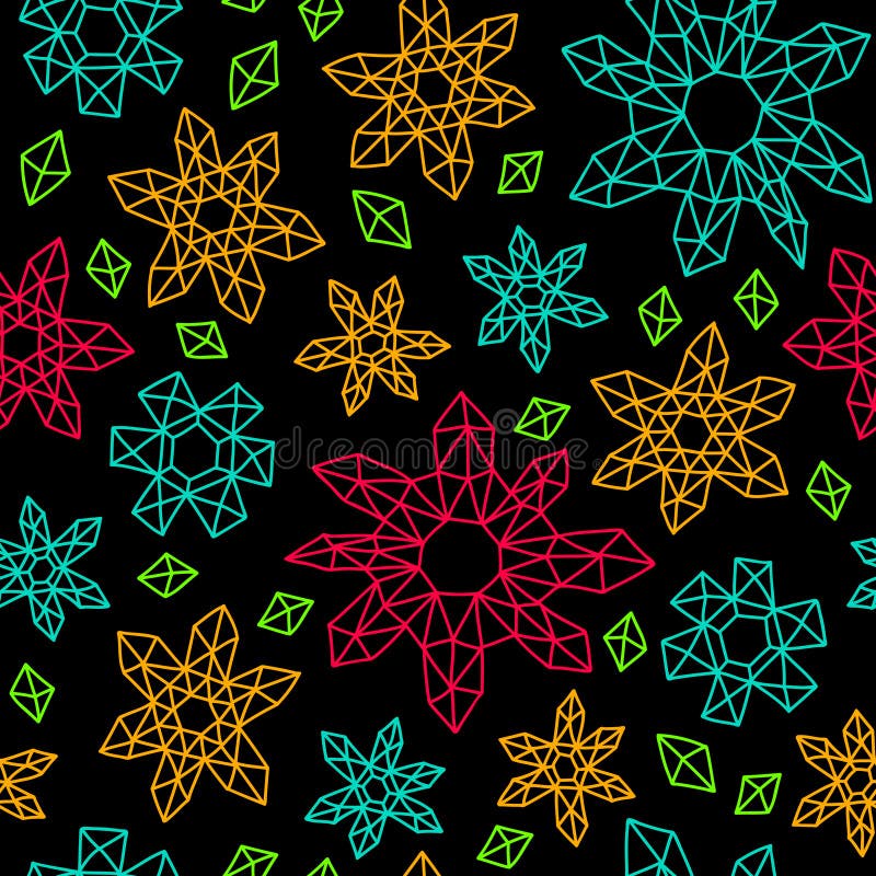 Contrast seamless background in geometric style vector illustration