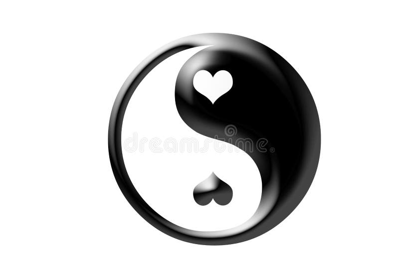 Contraste del ejemplo de los corazones de Ying yang libre illustration Contraste del ejemplo de los corazones de Ying yang libre illustration