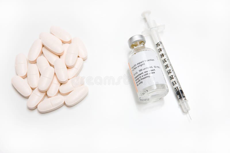 Contraste des pillules contre l'insuline