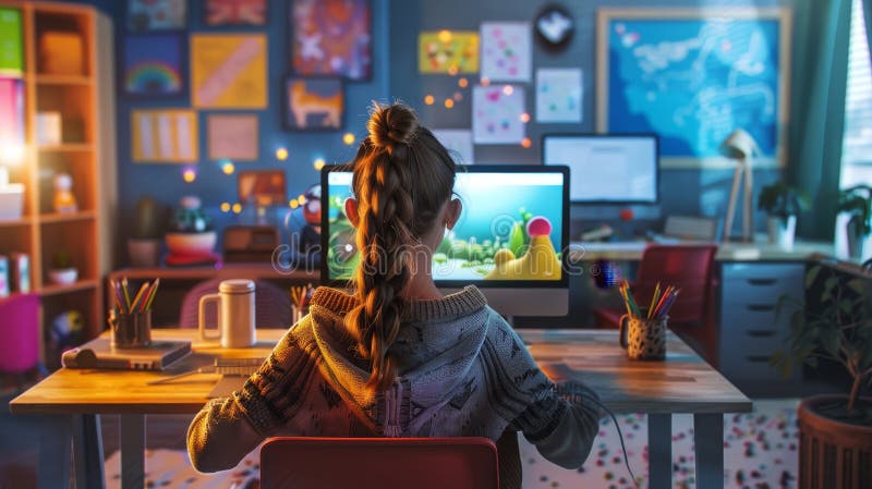 Contrasting educational environments engaging classroom vsfocused online learning setup vector illustration