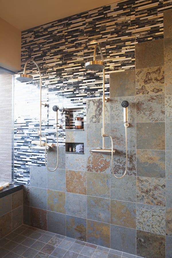 Contrasting Tiles In Wet Room Stock Photo Image of wall, decor 33913804