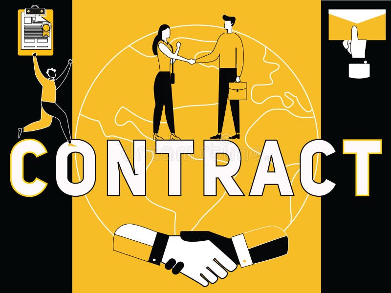 Contratto creativo e la gente di concetto di parola che fanno le cose illustrazione vettoriale Contratto creativo e la gente di concetto di parola che fanno le cose illustrazione vettoriale