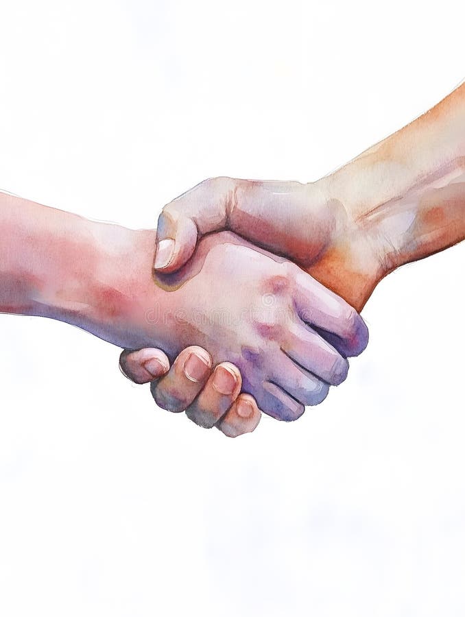 Contratto di collaborazione con aziende acquarelli royalty illustrazione gratis
