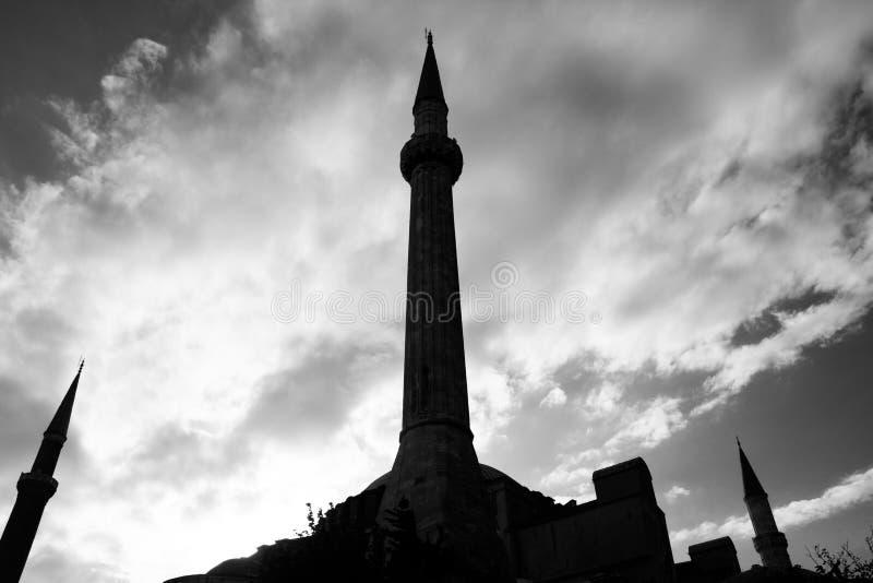 Contre-jour preto e branco Hagia Sophia imagens de stock Contre-jour preto e branco Hagia Sophia imagens de stock