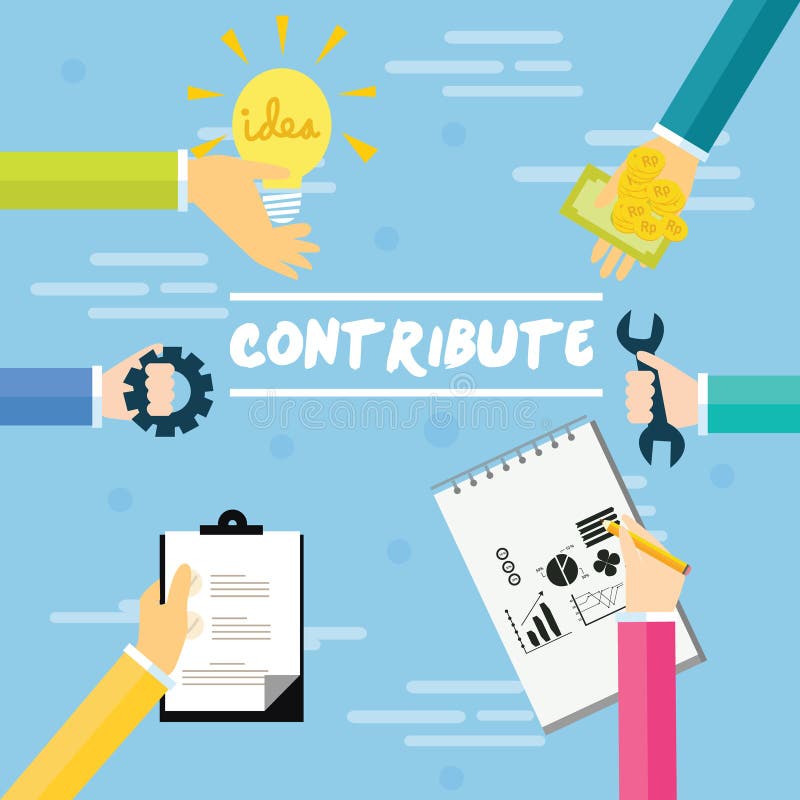 Contribuisca insieme il lavoro di aiuto dei soldi di elasticità della mano di contributo in gruppo illustrazione di stock Contribuisca insieme il lavoro di aiuto dei soldi di elasticità della mano di contributo in gruppo illustrazione di stock