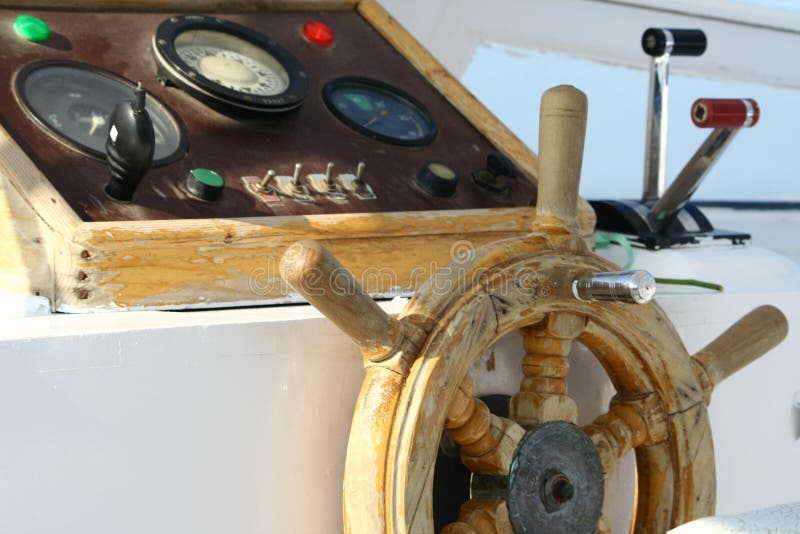 Control board of the boat stock image. Image of wheel 30600369