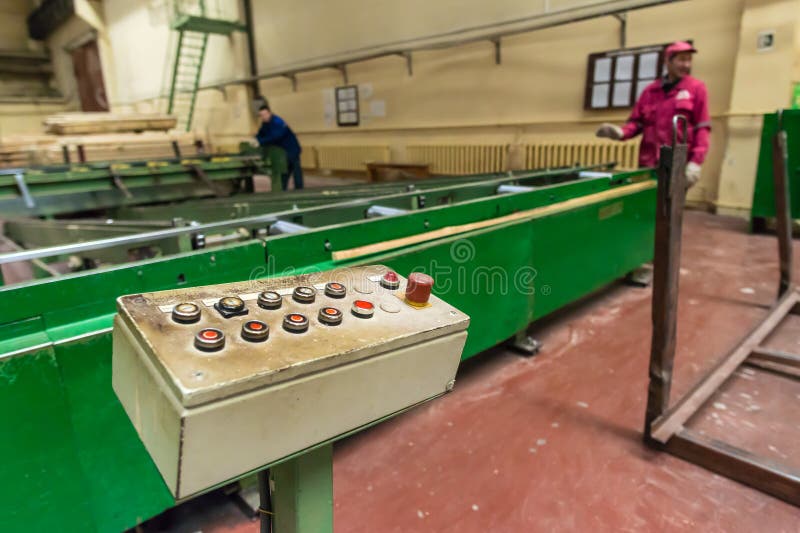 Control board of woodworking machine royalty free stock photo