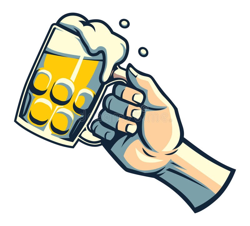 Control de la mano al vidrio de cerveza