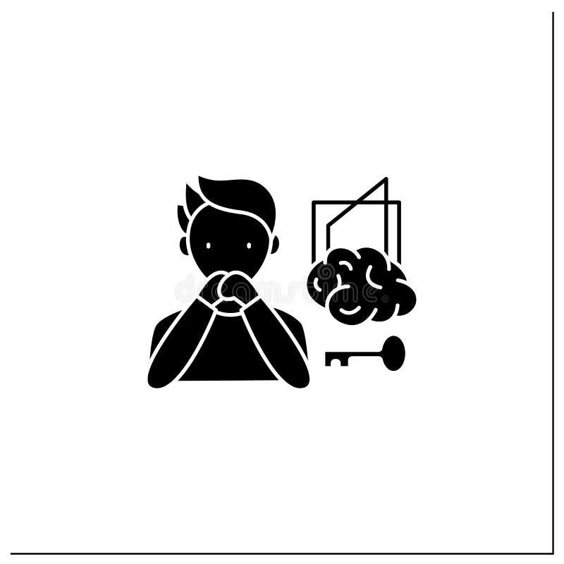 Control delusions glyph icon vector illustration