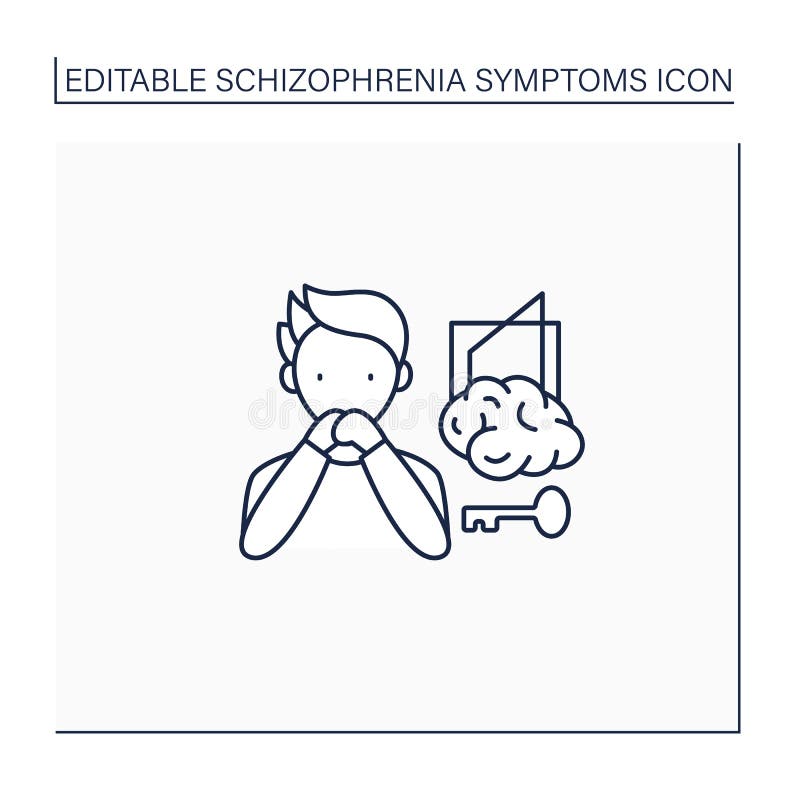 Control delusions line icon vector illustration