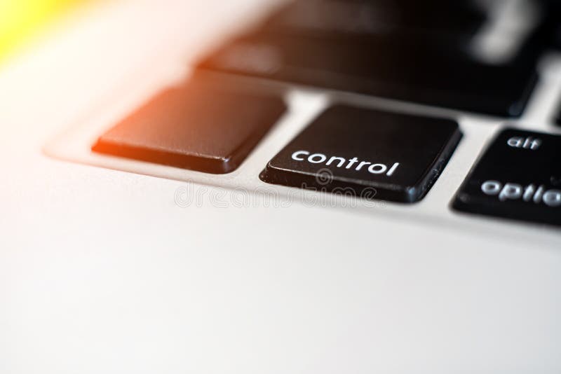 Control Key on the Keyboard Close Up Macro Photo Stock Image - Image of