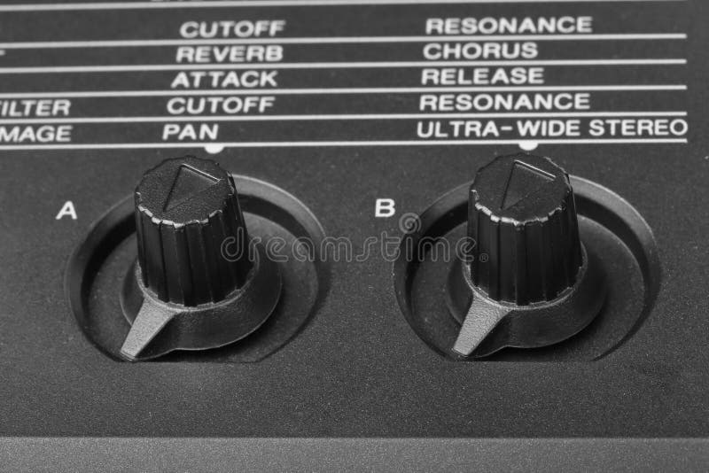 Control Knobs of Synthesizer Closeup Stock Photo Image of piano