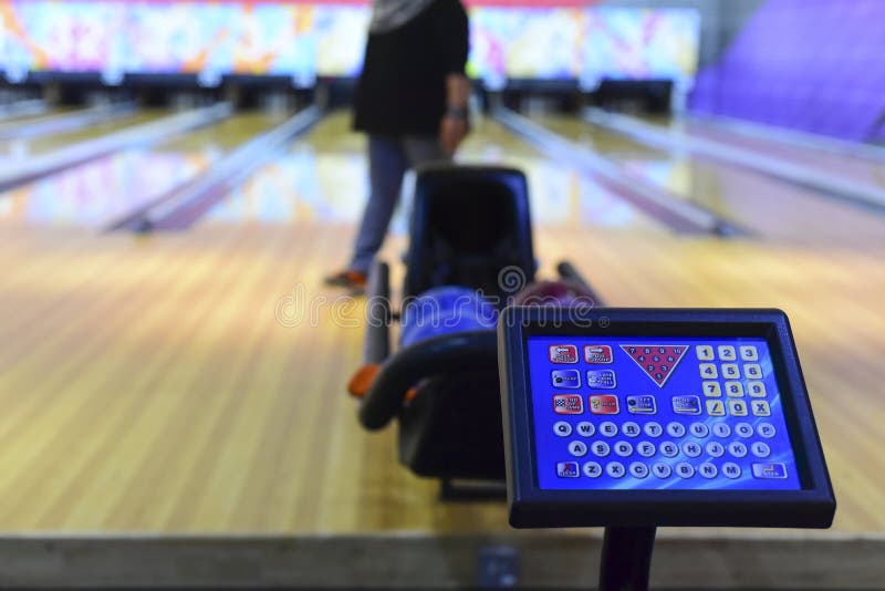 Control Panel Of Bowling Alley Stock Image Image of girl, ball 134211999
