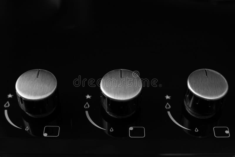 Control Panel for Builtin Gas Hob with Black Glassceramic Surface