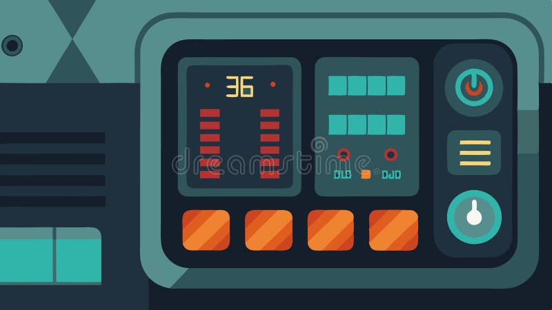 Control Panel CloseUp A detailed view of the chambers digital control panel showcasing temperature settings timer stock illustration