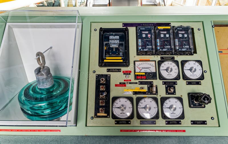 Control Panel Display at the Bonneville Lock and Dam in Washington, USA