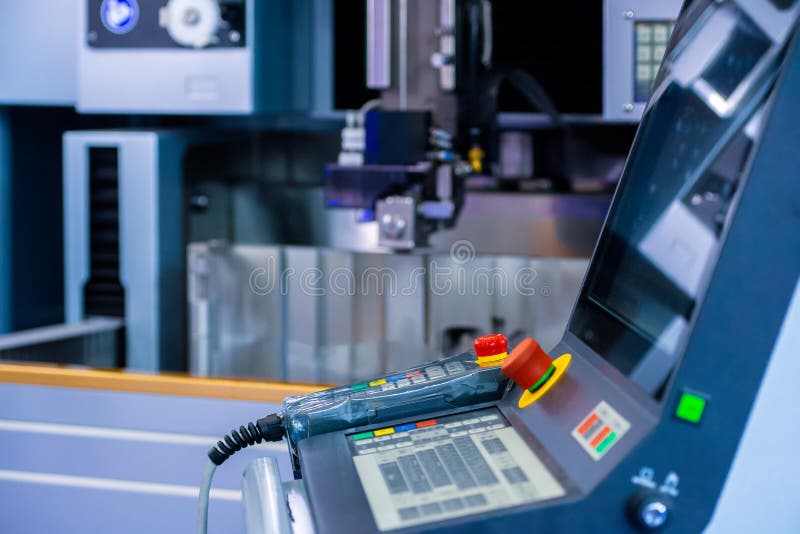 The Control Panel of the Industrial Machine for Erosion Cutting of