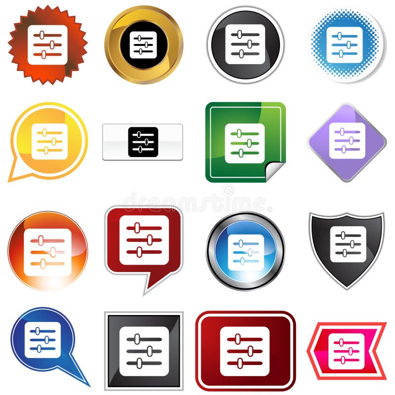 Control Panel Label Set vector illustration