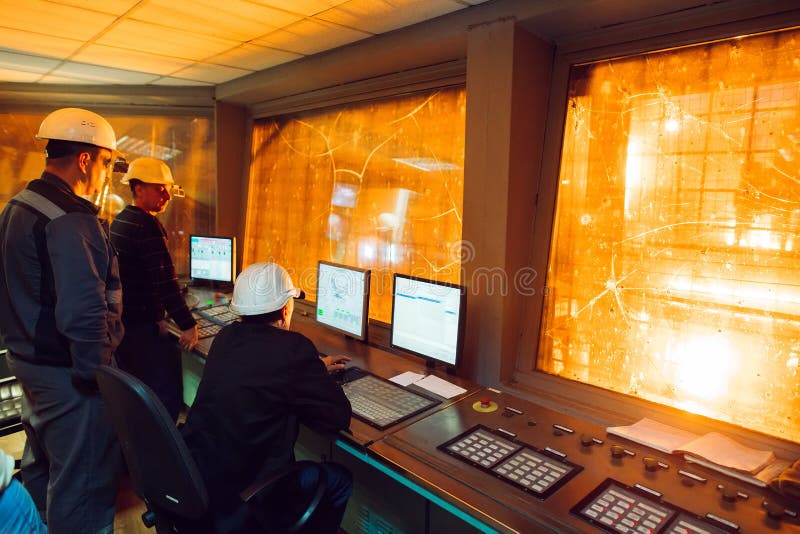 Control Panel. Plant for the Production of Steel Stock Image Image of