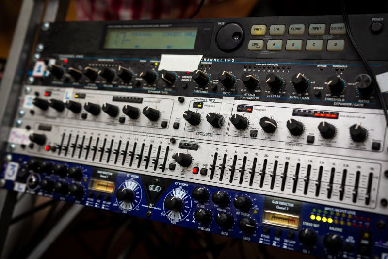 Control Panel of Professional Music Equipment Stock Photo Image of