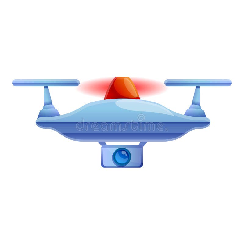 Control police drone icon, cartoon style royalty free illustration