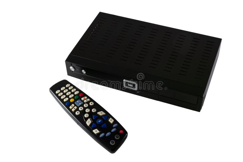 Control remoto y receptor para el satélite y la ISO del IP TV STB fotos de archivo Control remoto y receptor para el satélite y la ISO del IP TV STB fotos de archivo